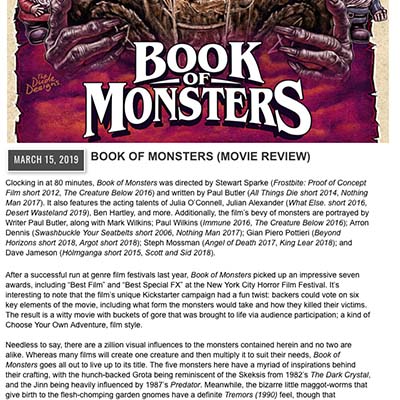 BOOK OF MONSTERS (MOVIE REVIEW)